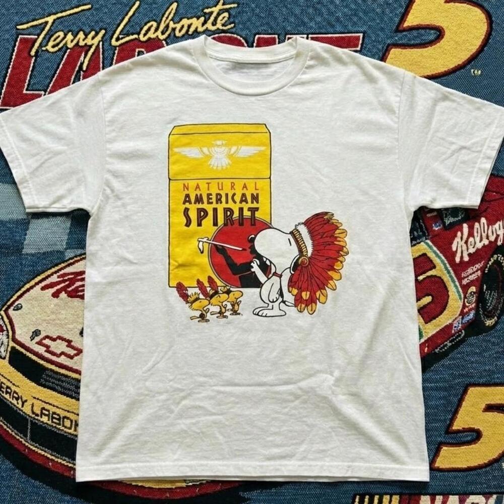 Snoopy Natural American Spirit White Cotton T-Shirt